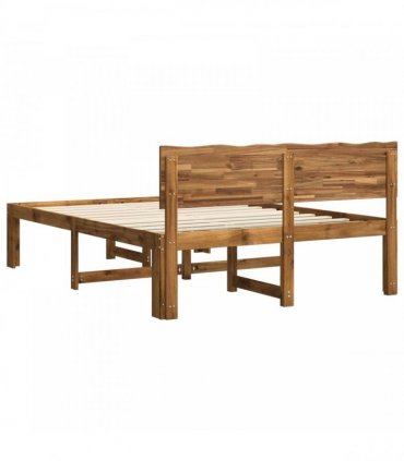 vidaXL Double Bed Frame with Headboard ROSTOCK Natural 150 x 200 cm