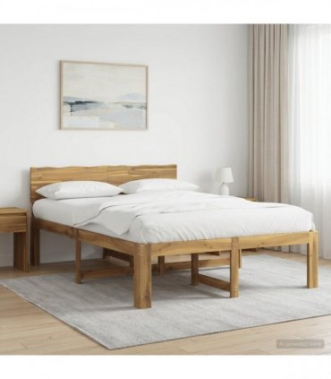 vidaXL Double Bed Frame with Headboard ROSTOCK White 150 x 200 cm