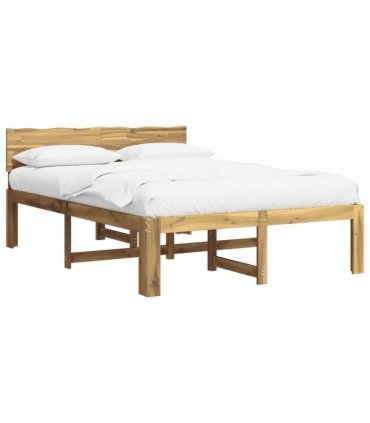 vidaXL Double Bed Frame with Headboard ROSTOCK White 150 x 200 cm