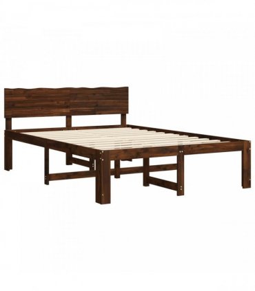 vidaXL Double Bed Frame with Headboard ROSTOCK Dark Brown 160 x 200 cm