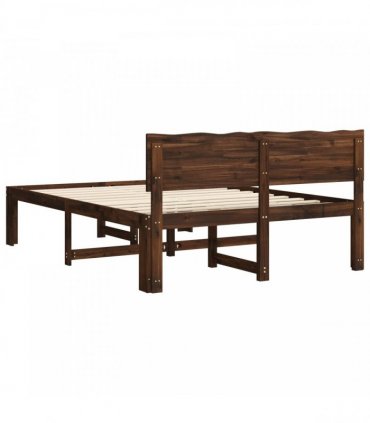 vidaXL Double Bed Frame with Headboard ROSTOCK Dark Brown 160 x 200 cm