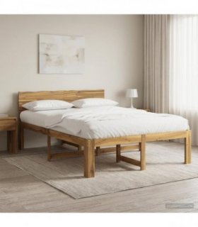 vidaXL Double Bed Frame with Headboard ROSTOCK White 160 x 200 cm
