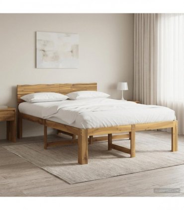 vidaXL Double Bed Frame with Headboard ROSTOCK White 160 x 200 cm
