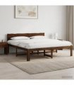 vidaXL Double Bed Frame with Headboard ROSTOCK Dark Brown 180 x 200 cm