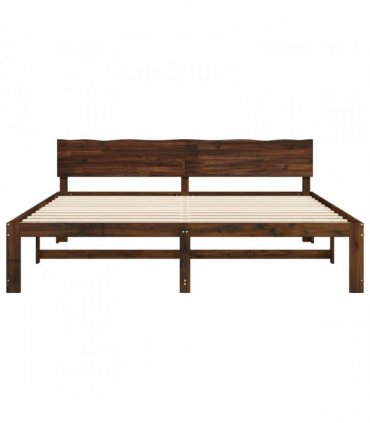 vidaXL Double Bed Frame with Headboard ROSTOCK Dark Brown 180 x 200 cm