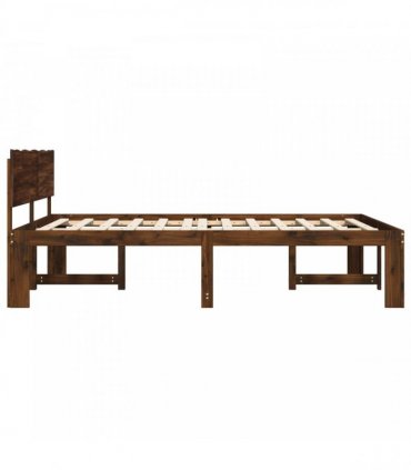 vidaXL Double Bed Frame with Headboard ROSTOCK Dark Brown 180 x 200 cm
