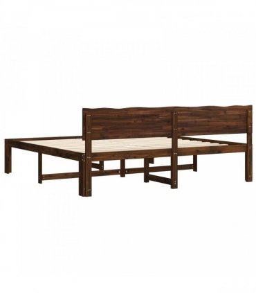 vidaXL Double Bed Frame with Headboard ROSTOCK Dark Brown 180 x 200 cm