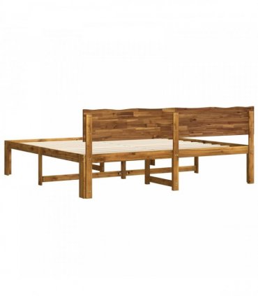 vidaXL Double Bed Frame with Headboard ROSTOCK Natural 180 x 200 cm