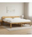 vidaXL Double Bed Frame with Headboard ROSTOCK White 180 x 200 cm