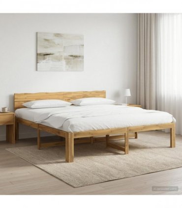 vidaXL Double Bed Frame with Headboard ROSTOCK White 200 x 200 cm