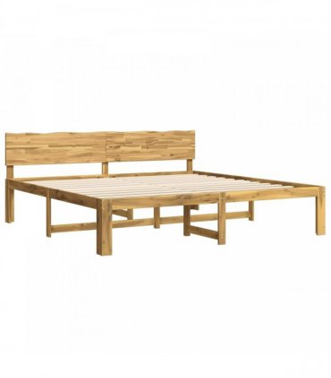 vidaXL Double Bed Frame with Headboard ROSTOCK White 200 x 200 cm