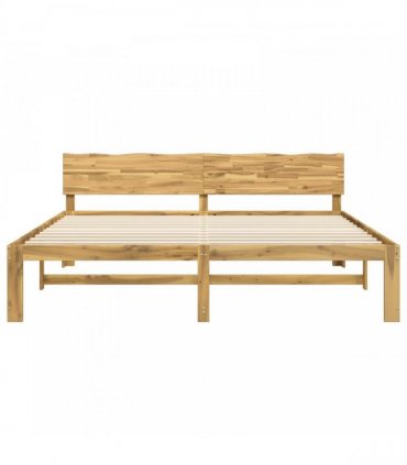 vidaXL Double Bed Frame with Headboard ROSTOCK White 200 x 200 cm