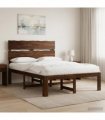 vidaXL Double Bed Frame with Headboard ROSTOCK Dark Brown 120 x 190 cm