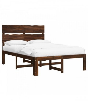 vidaXL Double Bed Frame with Headboard ROSTOCK Dark Brown 120 x 190 cm