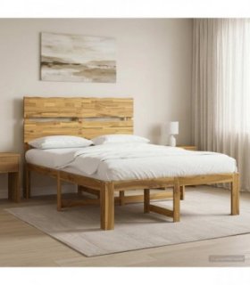 vidaXL Double Bed Frame with Headboard ROSTOCK White 120 x 190 cm