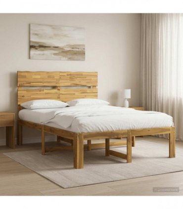 vidaXL Double Bed Frame with Headboard ROSTOCK White 120 x 190 cm