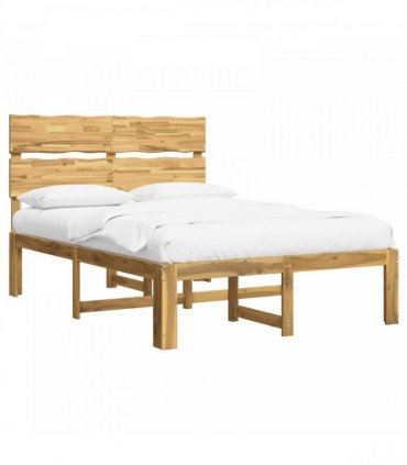 vidaXL Double Bed Frame with Headboard ROSTOCK White 120 x 190 cm