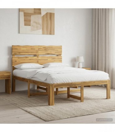 vidaXL Double Bed Frame with Headboard ROSTOCK White 140 x 190 cm