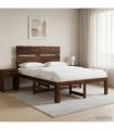 vidaXL Double Bed Frame with Headboard ROSTOCK Dark Brown 120 x 200 cm