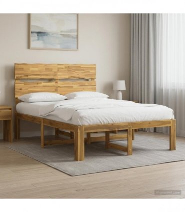 vidaXL Double Bed Frame with Headboard ROSTOCK White 120 x 200 cm