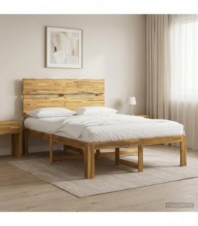 vidaXL Double Bed Frame with Headboard ROSTOCK White 140 x 200 cm