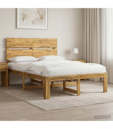 vidaXL Double Bed Frame with Headboard ROSTOCK White 150 x 200 cm