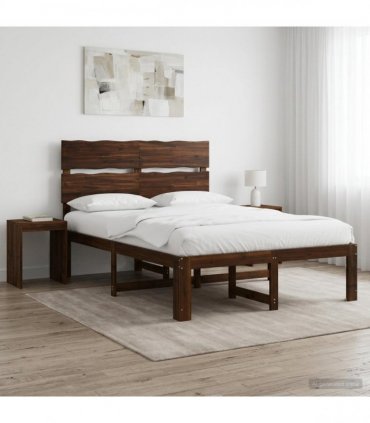 vidaXL Double Bed Frame with Headboard ROSTOCK Dark Brown 160 x 200 cm