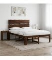 vidaXL Double Bed Frame with Headboard ROSTOCK Dark Brown 160 x 200 cm