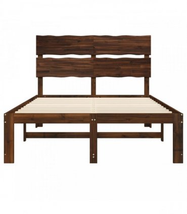 vidaXL Double Bed Frame with Headboard ROSTOCK Dark Brown 160 x 200 cm