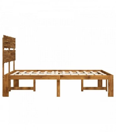vidaXL Double Bed Frame with Headboard ROSTOCK Natural 180 x 200 cm