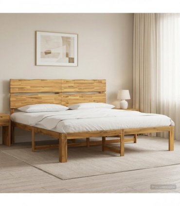 vidaXL Double Bed Frame with Headboard ROSTOCK White 180 x 200 cm