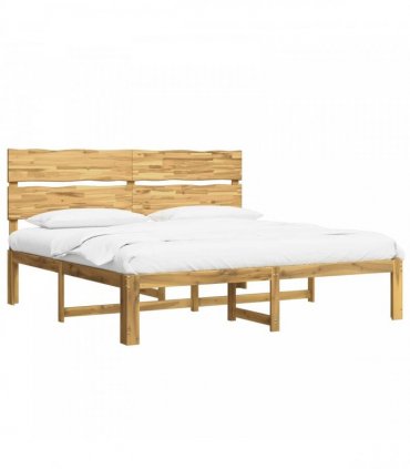 vidaXL Double Bed Frame with Headboard ROSTOCK White 180 x 200 cm