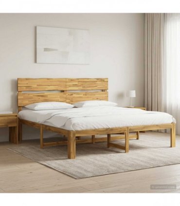vidaXL Double Bed Frame with Headboard ROSTOCK White 200 x 200 cm