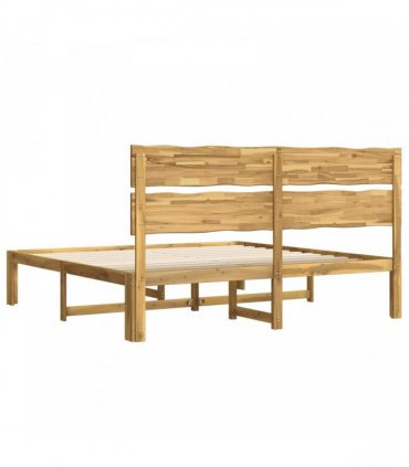 vidaXL Double Bed Frame with Headboard ROSTOCK White 200 x 200 cm