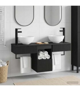 vidaXL Bathroom Cabinet Set 3 pcs Black 115 x 35 x 80 cm