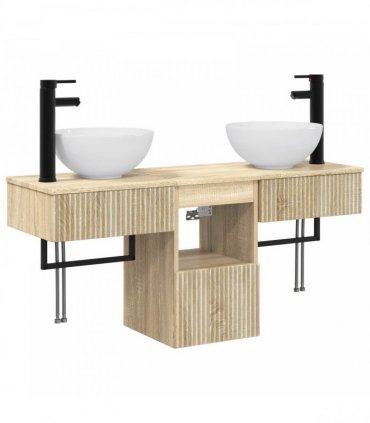 vidaXL Bathroom Cabinet Set 3 pcs Sonoma Oak 115 x 35 x 80 cm