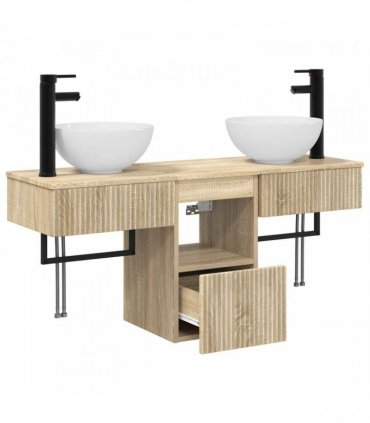 vidaXL Bathroom Cabinet Set 3 pcs Sonoma Oak 115 x 35 x 80 cm