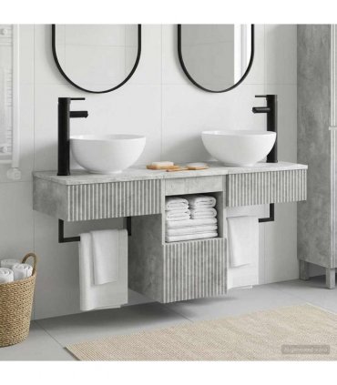 vidaXL Bathroom Cabinet Set 3 pcs Concrete Grey 115 x 35 x 80 cm