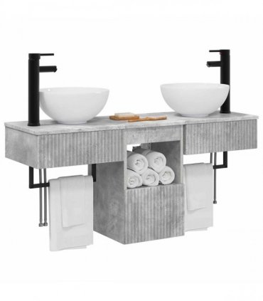 vidaXL Bathroom Cabinet Set 3 pcs Concrete Grey 115 x 35 x 80 cm