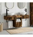 vidaXL Bathroom Cabinet Set 3 pcs Smoked Oak 115 x 35 x 80 cm