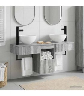 vidaXL Bathroom Cabinet Set 3 pcs Grey Sonoma 115 x 35 x 80 cm