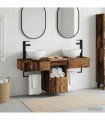 vidaXL Bathroom Cabinet Set 3 pcs Old Wood 115 x 35 x 80 cm