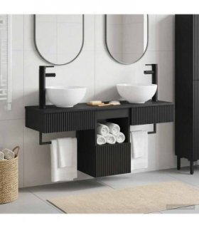 vidaXL Bathroom Cabinet Set 3 pcs Black 40 x 41 x 56 cm
