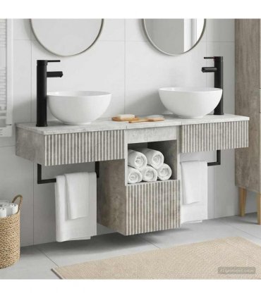 vidaXL Bathroom Cabinet Set 3 pcs Concrete Grey 40 x 41 x 56 cm