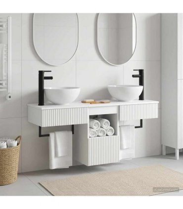 vidaXL Bathroom Cabinet Set 3 pcs High Gloss White 40 x 41 x 56 cm