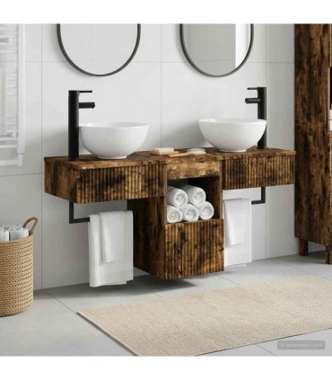 vidaXL Bathroom Cabinet Set 3 pcs Smoked Oak 40 x 41 x 56 cm