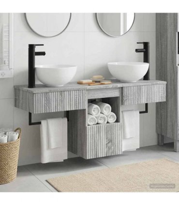 vidaXL Bathroom Cabinet Set 3 pcs Grey Sonoma 40 x 41 x 56 cm