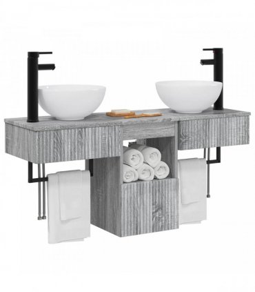 vidaXL Bathroom Cabinet Set 3 pcs Grey Sonoma 40 x 41 x 56 cm