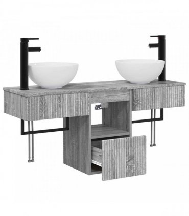 vidaXL Bathroom Cabinet Set 3 pcs Grey Sonoma 40 x 41 x 56 cm