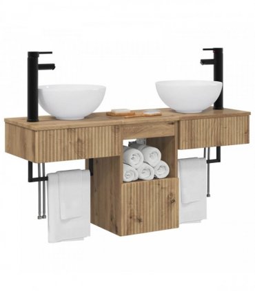 vidaXL Bathroom Cabinet Set 3 pcs Artisan Oak 40 x 41 x 56 cm